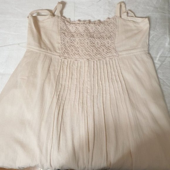 FOREVER NEW AU-8 Light Peach Dress Lined Empire Line Waist w/ Embroidery A-Line - Picture 13 of 14